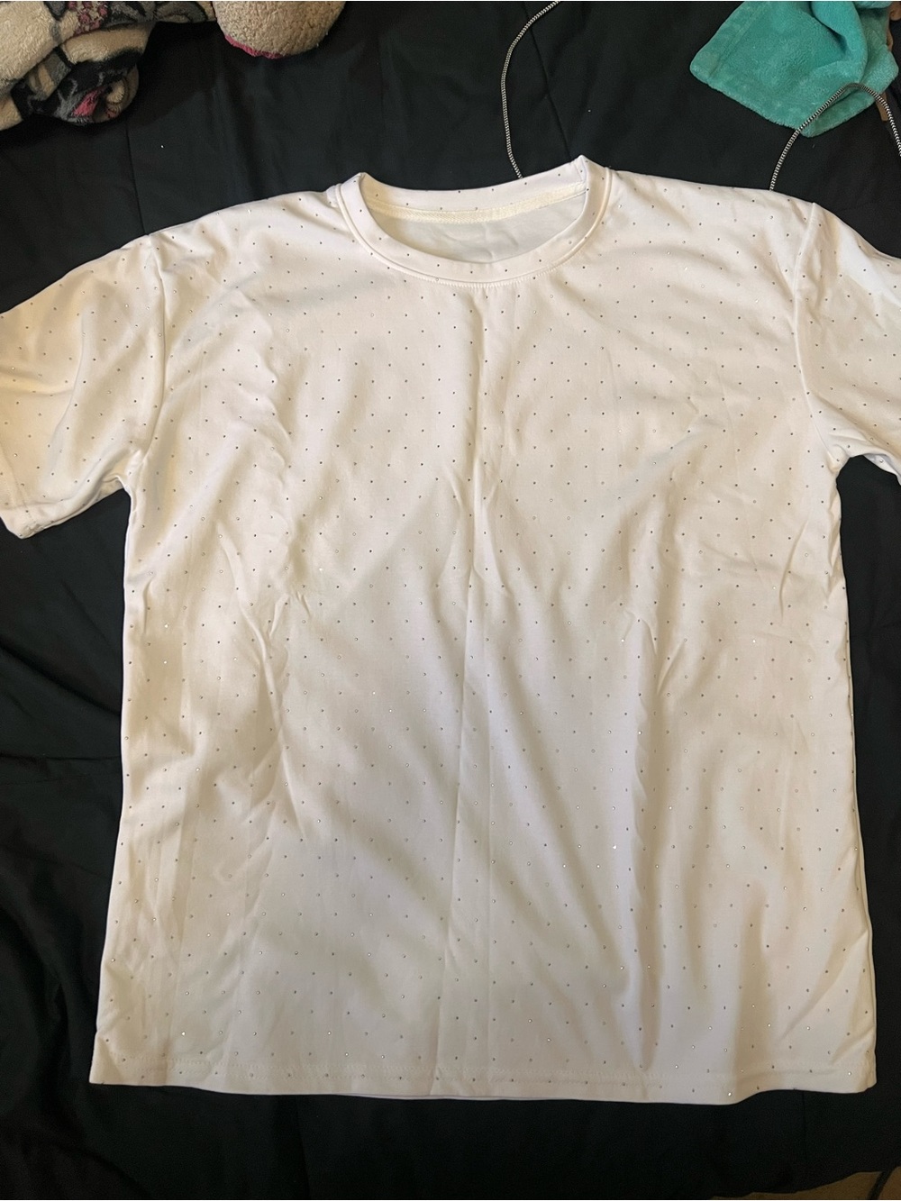 White Short-Sleeve Tee with Micro Dot Print